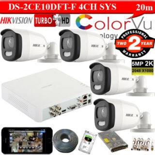 DS-2CE10HFT-F hikvision 5mp colorvu 4 camera set