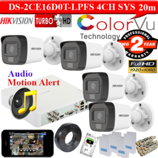 High Value DS-2CE16D0T-LPFS colorvu dual light 4 Cameras system