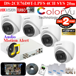 DS-2CE76DF0T-LPFS 4 dual light audio Cameras package