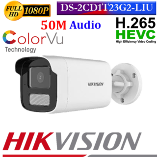 2 MP Smart Hybrid Light audio 50m IP Camera DS-2CD1T23G2-LIU