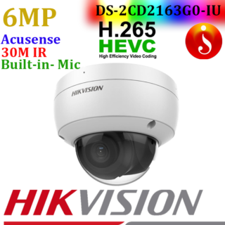 Hikvision 2 line 6mp audio face detection DS-2CD2163G0-IU