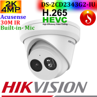 Hikvision 2 line 4mp Mic SD card face detection turret DS-2CD2343G2-IU