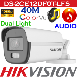 Hikvision 2 MP Smart Hybrid Light 40 M ColorVu Voice Camera DS-2CE12DF0T-LFS