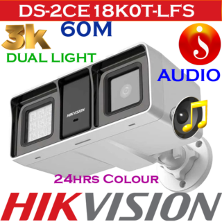 Hikvision 3K Smart Hybrid Light Audio 60M Camera DS-2CE18K0T-LFS