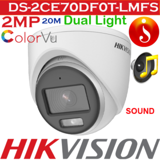 Hikvision 2 MP Smart Hybrid Light 20M ColorVu Audio Camera DS-2CE70DF0T-LMFS
