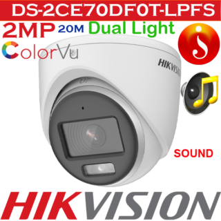 Hikvision 2 MP Smart Hybrid Light ColorVu Audio Turret Camera DS-2CE70DF0T-LPFS
