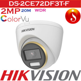 Hikvision 2 MP ColorVu Fixed Turret 40 M Camera DS-2CE72DF3T-F