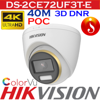 Hikvision 8 mp 4K ColorVu PoC Turret Camera DS-2CE72UF3T-E
