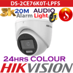 Hikvision 3K Smart Hybrid Light Audio Dome Camera DS-2CE76K0T-LPFS