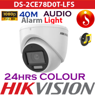 Hikvision 2MP Smart Hybrid Light Audio 40M Dome Camera DS-2CE78D0T-LFS
