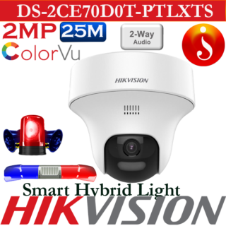 Hikvision DS-2CE70D0T-PTLXTS FHD Two Way Audio Siren Fixed PT Camera
