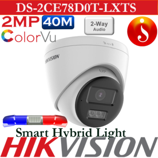 Hikvision DS-2CE78D0T-LXTS Two Way Audio Siren Turret Camera