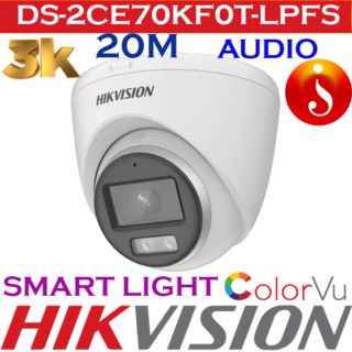 Hikvision 5mp 3K colourvu Smart hybrid light Camera DS-2CE70KF0T-LPFS