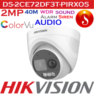 2 MP ColorVu PIR Siren AudioTurret Camera DS-2CE72DF3T-PIRXOS