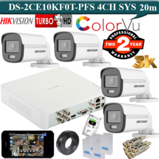 3K Hikvision colorvu Silver 4 camera with 1TB HDD package price in srilanka