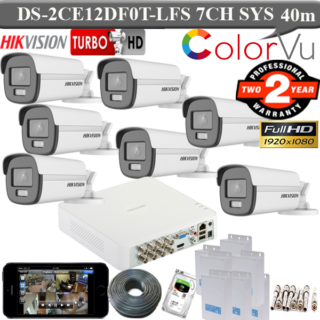 Hikvision 2MP colorvu 40M Audio Dual light 5MP DVR 7 camera 1TB HDD KIT