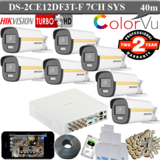 Hikvision 2MP colorvu 40 meter Gold 7 camera 1TB HDD package