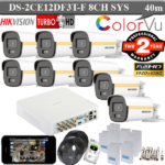 Hikvision 2MP colorvu 40 meter Gold 8 camera 1TB HDD package