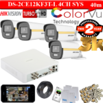 Hikvision 3K-5MP Gold colorvu-Dual light 4 camera 40m kit 1TB HDD