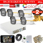 Hikvision 3K-5MP Gold colorvu-Dual light 5 camera 40m kit 1TB HDD