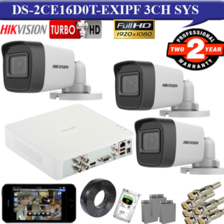 Hikvision 2mp turbo hd 5 camera package DS-2CE16D0T-EXIPF