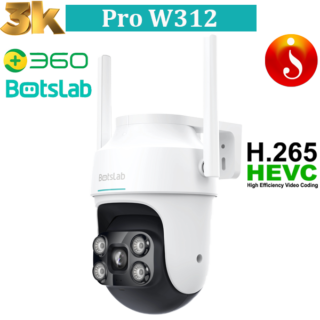 BOTSLAB 4MP WiFi Auto Tracking Camera with 30M Full Color Vision 8X Zoom AI Person Vehicle Detection Siren 2-Way Audio