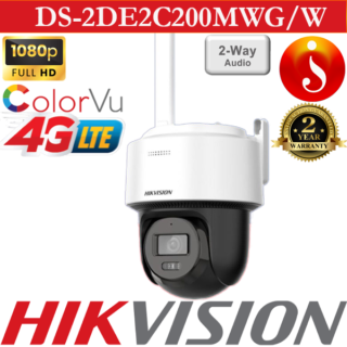 Hikvision 4G sim PT Human and Vehicle Detection two-way audio camera DS-2DE2C200MWG-4G