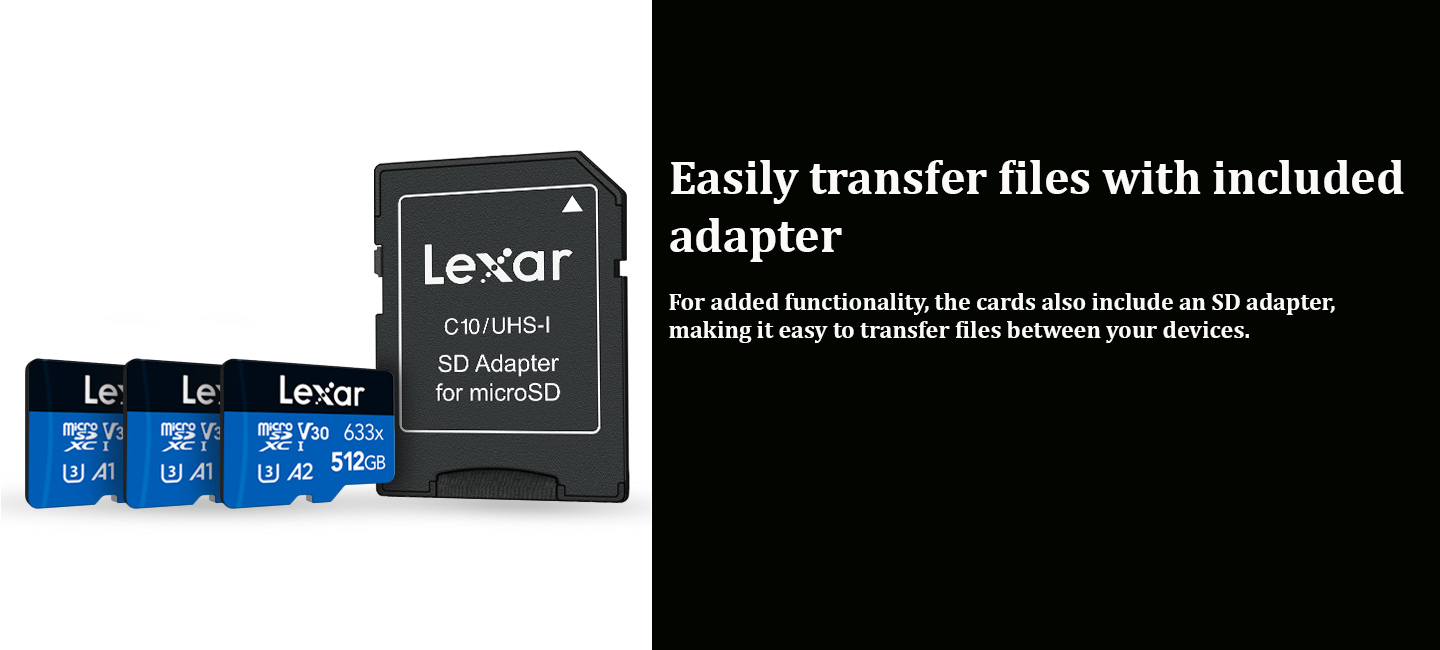 512GB Lexar High-performance 4K 633x microSDHC microSDXC UHS-I Memory Card 9 Banner 5 4
