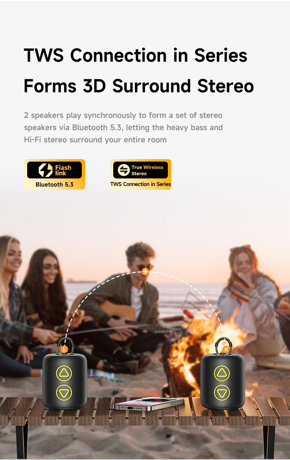 Awei KA13 Bluetooth Wieless HiFi Surround Heavy Bass Mini Portable Outdoor RGB TWS Speaker 8 1 05