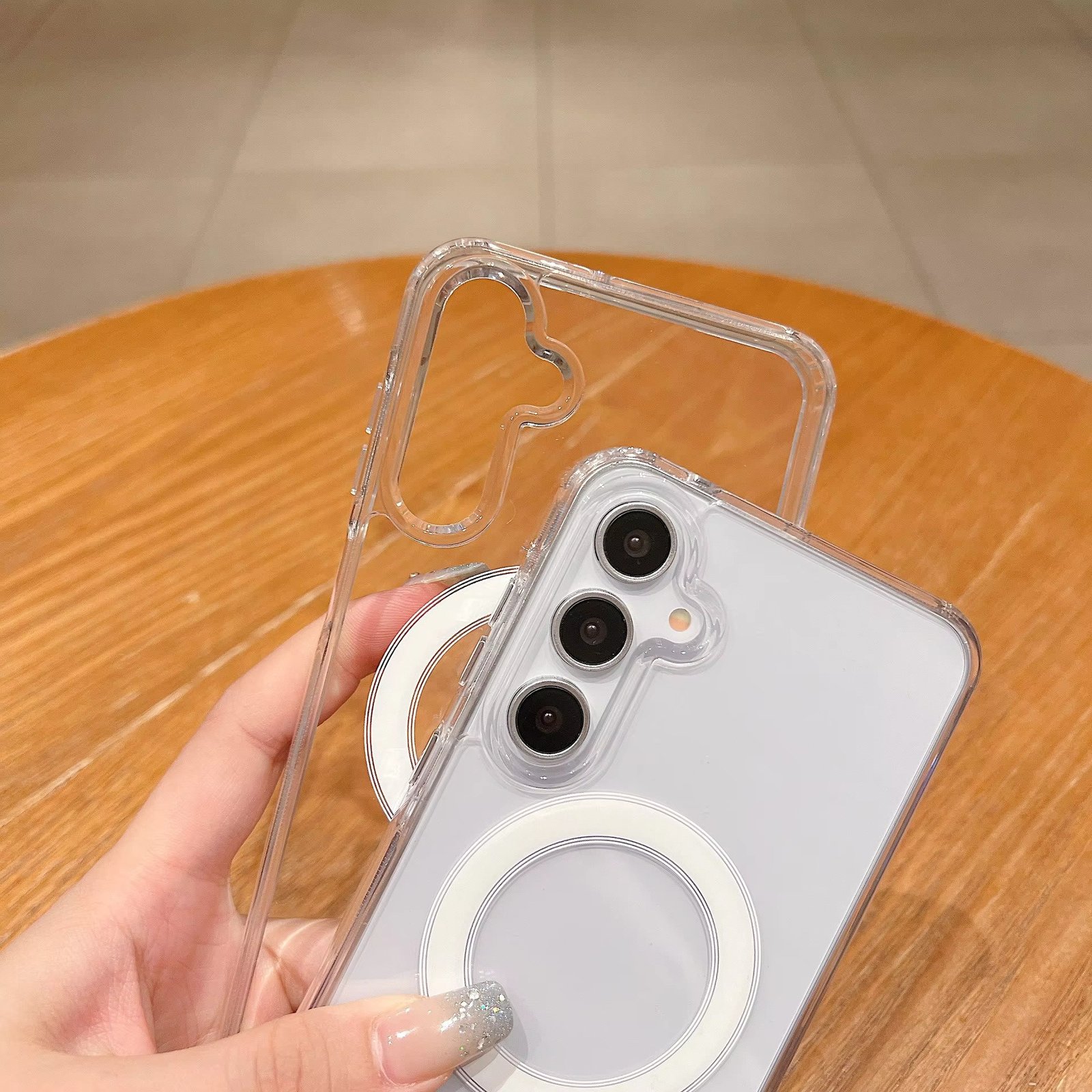 Transparent Magsafe Samsung S23 phone cover TPU Magnetic Wireless Charging case 7 S23 A