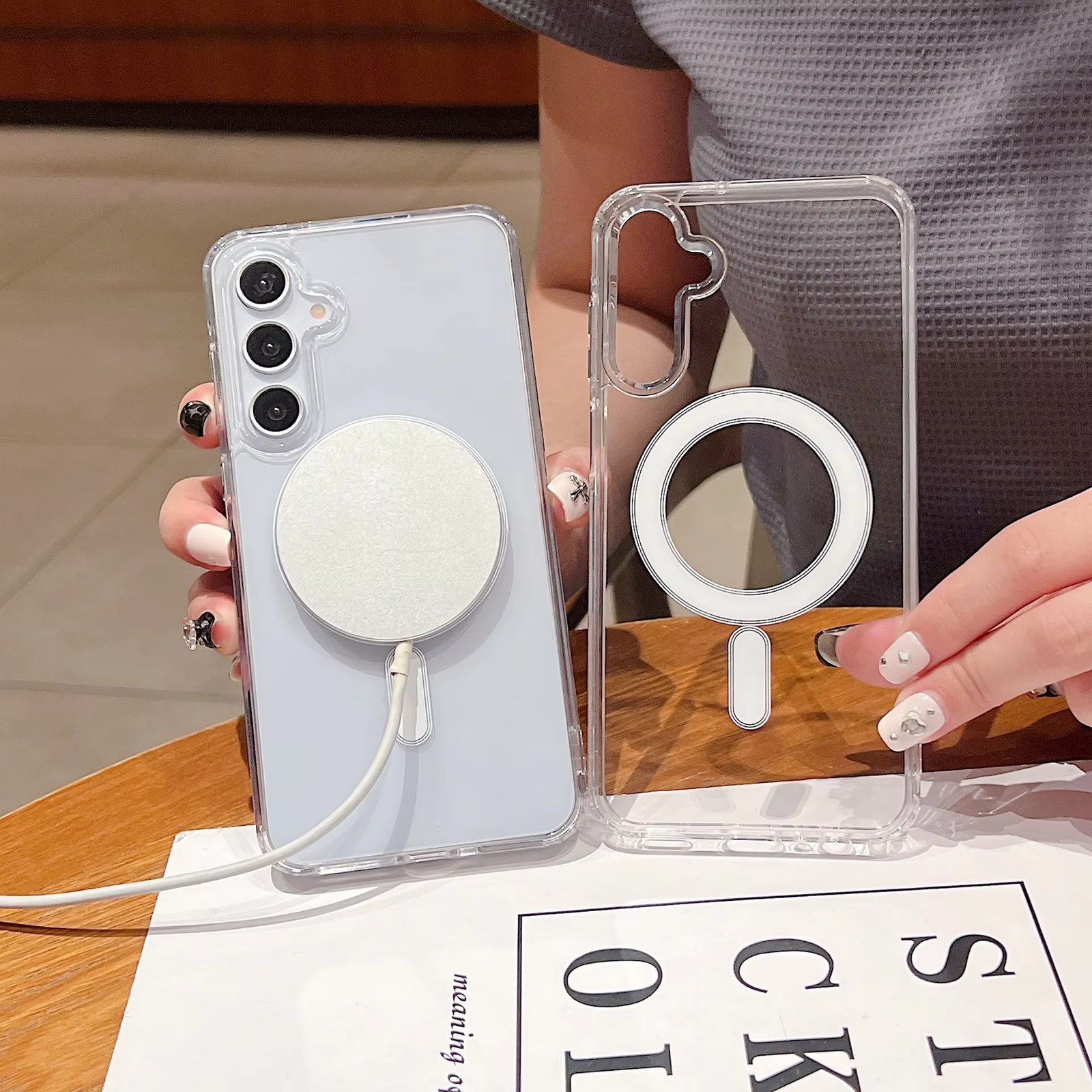 Samsung S23 FE Transparent Magsafe phone cover TPU Magnetic Wireless Charging case 6 S23 A4 1