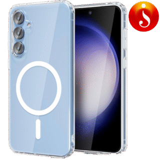 Transparent Magsafe Samsung S23 phone cover TPU Magnetic Wireless Charging case