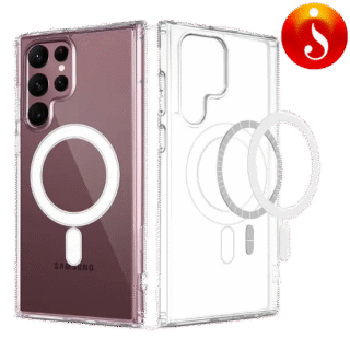 Magsafe Transparent Samsung S23 Ultra phone cover TPU Magnetic Wireless Charging case