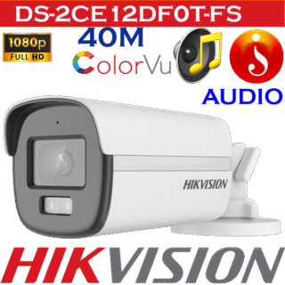 Hikvision 2MP ColorVu Audio 40 meter full time colour camera DS-2CE12DF0T-FS