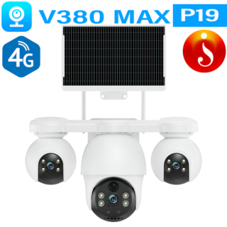 V380MAX P19 4G Solar battery camera all three lens can be rotated from anywhere