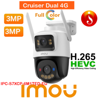 IMOU Cruiser Dual 2C 4G Dual Lens AI Human Vehicle Detection Red-Blue Warning Light IPC-S7XCP-6M1TED-EU