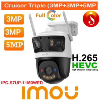 IMOU Cruiser Triple-Lens 11MP Smart Security Camera Full-Color Night Vision IPC-S7UP-11M0WED