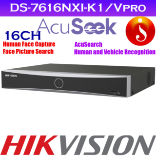 Acuseek 16 channel Hikvision NVR Face picture comparison nvr DS-7616NXI-K1/VPro