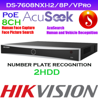 Hikvision 4K 8 channel poe Facial recognition DS-7608NXI-I2/8P/VPro