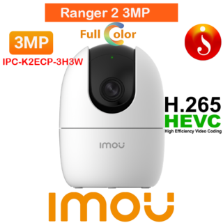 IMOU Ranger 2 3MP H.265 Wi-Fi Pan & Tilt Camera IPC-K2ECP-3H3W