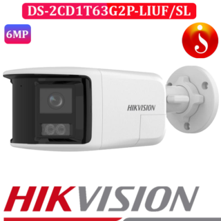 180 degree wide angle 6MP dual lens hikvision Camera DS-2CD1T63G2P-LIUF/SL