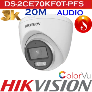 Hikvision 3K ColorVu Indoor Audio Turret Camera DS-2CE70KF0T-PFS