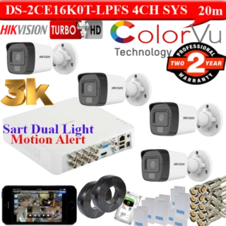 HIKVISION 3K smart dual light 4 camera kit with audio